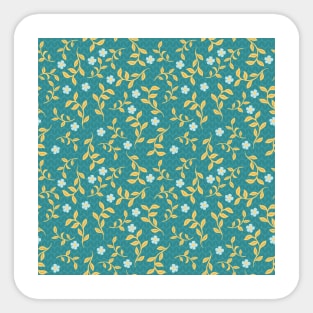 Yellow Leaves on Green Background Sticker